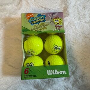 Wilson SpongeBob SquarePants Golf Balls 6 Pack Yellow Nickelodeon 2006 Vintage